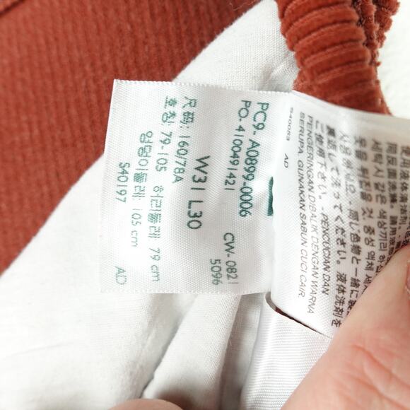 Levis Corduroy Pants Womens SZ 31 70s High Rise Flare Leg Bell Bottom Preppy - Picture 11 of 12